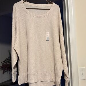 NWT Kohl's Oatmeal Waffle Ribbed Sweater in XL